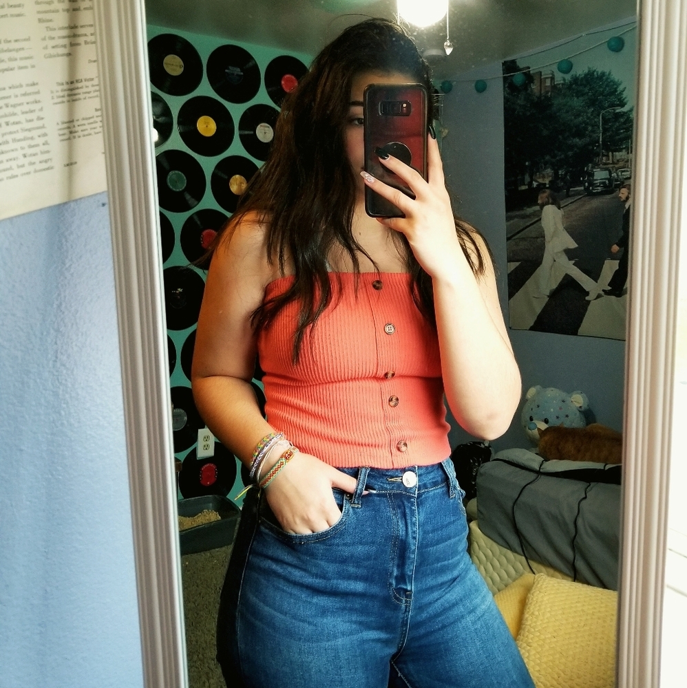 pink tube top